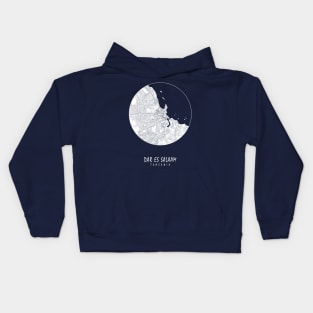 Dar es Salaam, Tanzania City Map - Full Moon Kids Hoodie